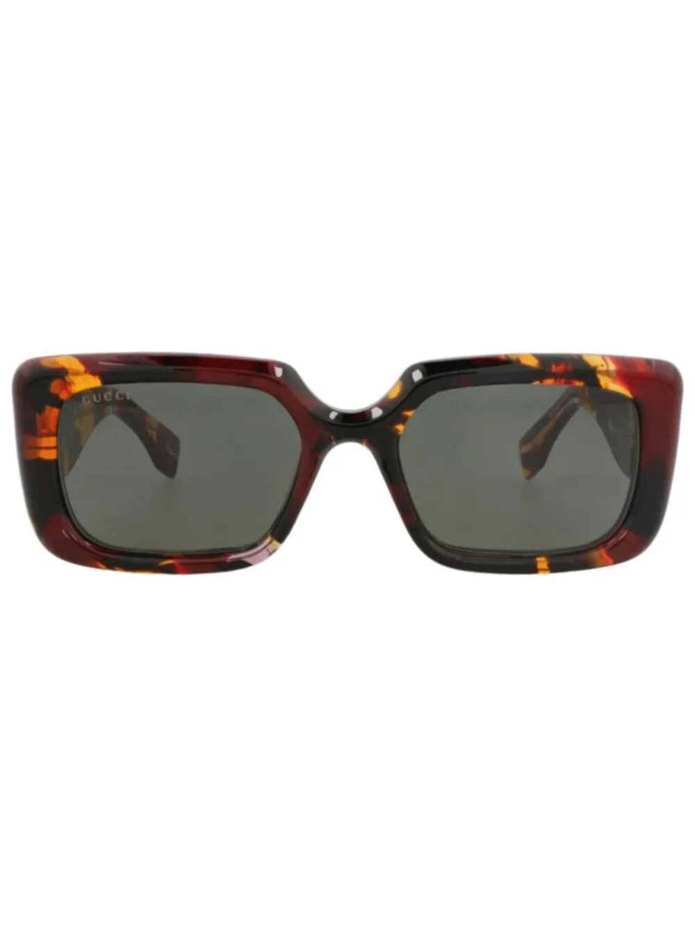 New Gucci Women's Sunglasses Square Rectangle Recycled Acetate Frame Burgundy